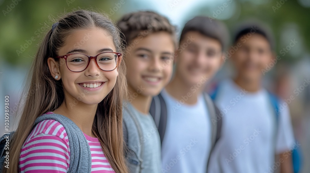 Smiling School Children: Friends Together Smiling School Children: Friends Together