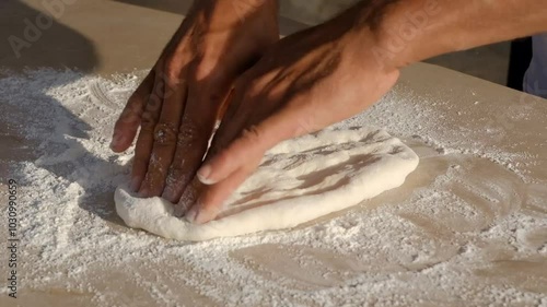 Preparation of Turkish style thin wrap bread by hand