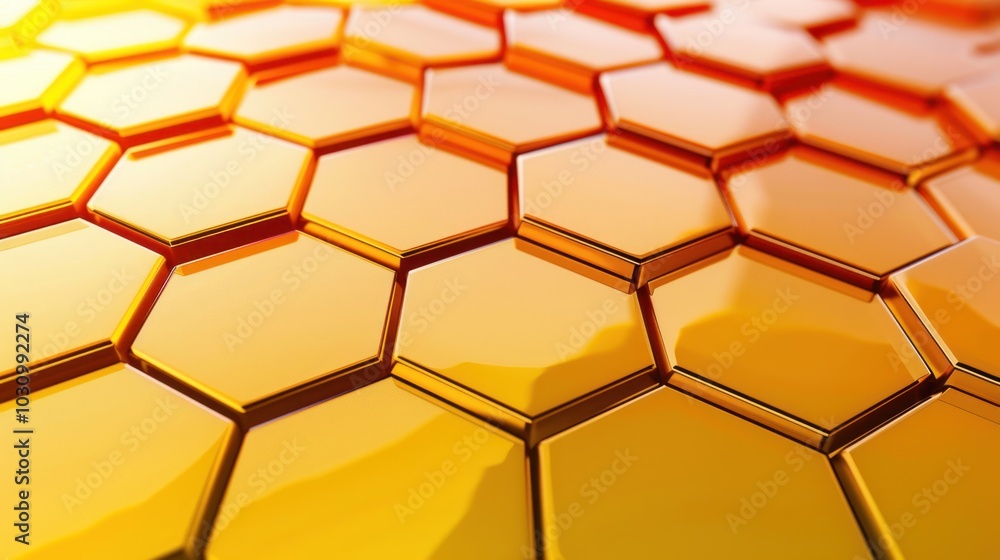 Golden Hexagonal Pattern Abstract Background Golden Hexagonal Pattern Abstract Background