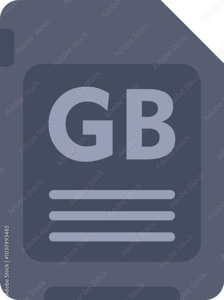 This vector illustration of a micro sd memory card is showing gb gigabyte storage size This vector illustration of a micro sd memory card is showing gb gigabyte storage size