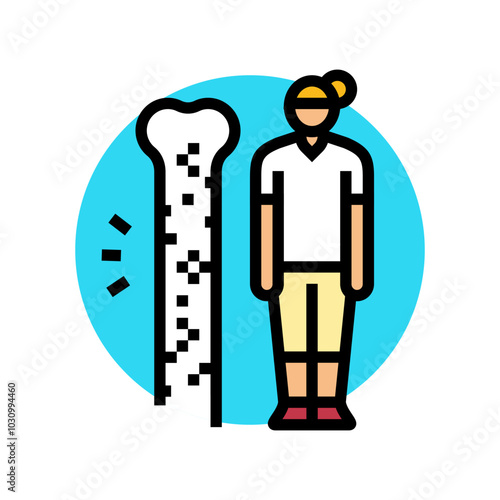 osteoporosis woman disease color icon vector. osteoporosis woman disease sign. isolated symbol illustration