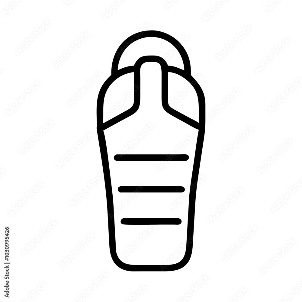 Sleeping bag icon in black and white outline Sleeping bag icon in black and white outline
