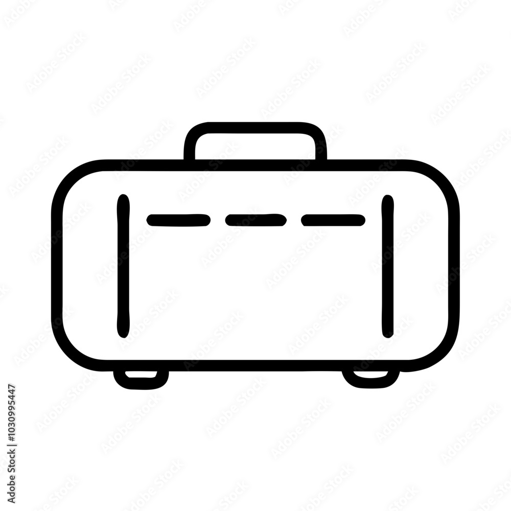 Suitcase icon in black and white outline Suitcase icon in black and white outline