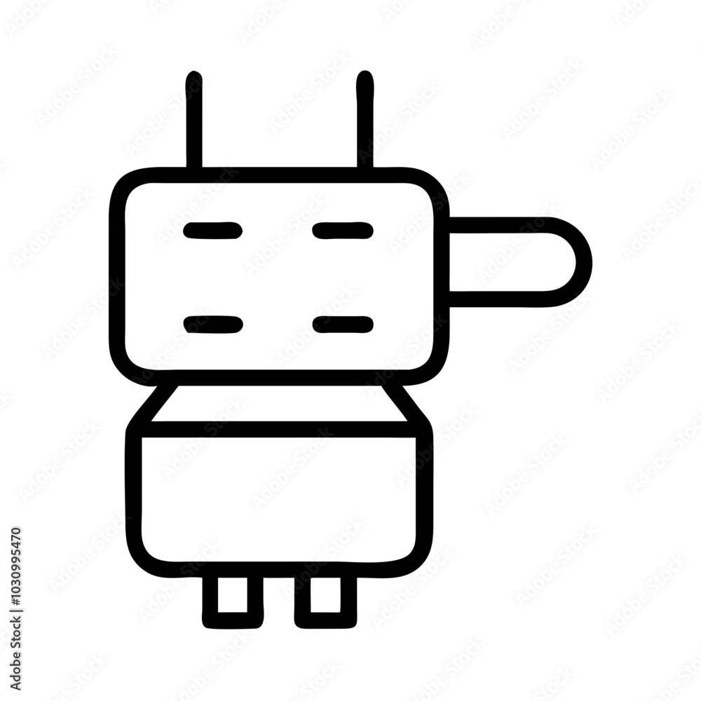 Plug adapter icon in outline style Plug adapter icon in outline style