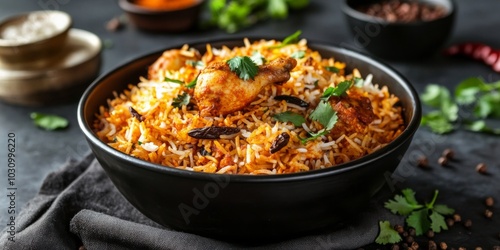 Embracing Indian Cuisine with a Visual of Chicken Biryani