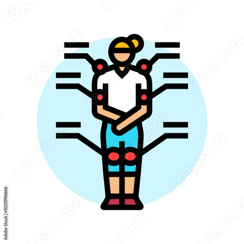 fibromyalgia woman disease color icon vector. fibromyalgia woman disease sign. isolated symbol illustration