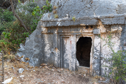 Acdam Doric tomb in Antiphellos. Kas, Turkey photo