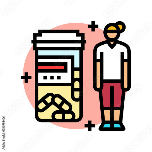 hormone replacement therapy color icon vector. hormone replacement therapy sign. isolated symbol illustration