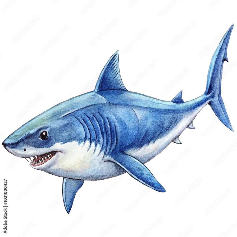 Fototapeta premium shark isolated on white