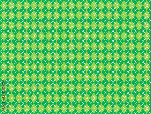 Green Clover Seamless Pattern with Light and Dark Green Diamond Background