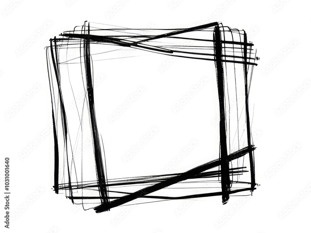 Grunge scribble square, scrawl, lines, black marker isolated on white background Grunge scribble square, scrawl, lines, black marker isolated on white background