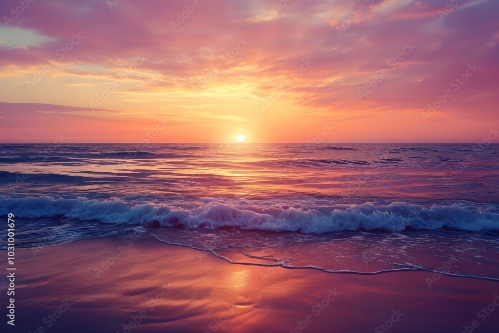 Vibrant Sunset Over Ocean Waves
Vibrant Sunset Over Ocean Waves