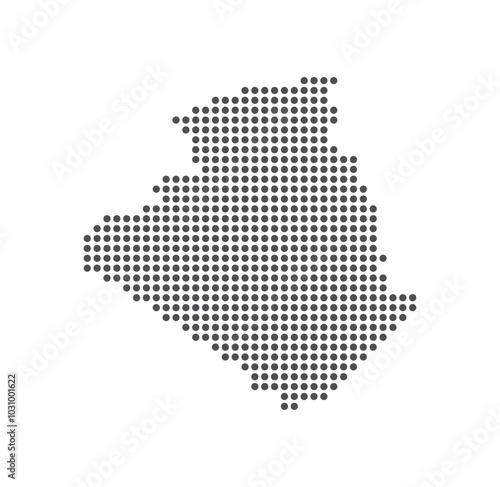 Algeria - Dotted Map. Map formed by Dots. Vector Illustration