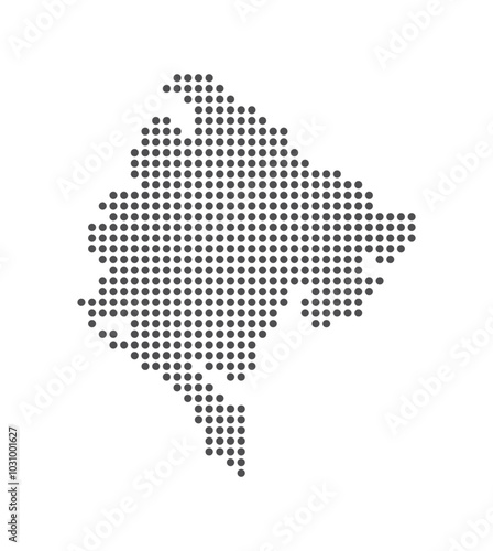 Montenegro - Dotted Map. Map formed by Dots. Vector Illustration