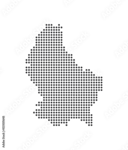 Luxembourg - Dotted Map. Map formed by Dots. Vector Illustration photo