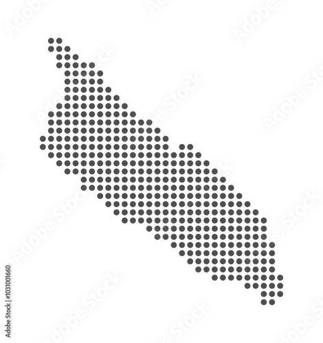 Aruba - Dotted Map. Map formed by Dots. Vector Illustration photo