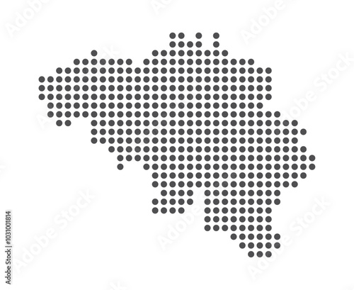 Belgium - Dotted Map. Map formed by Dots. Vector Illustration