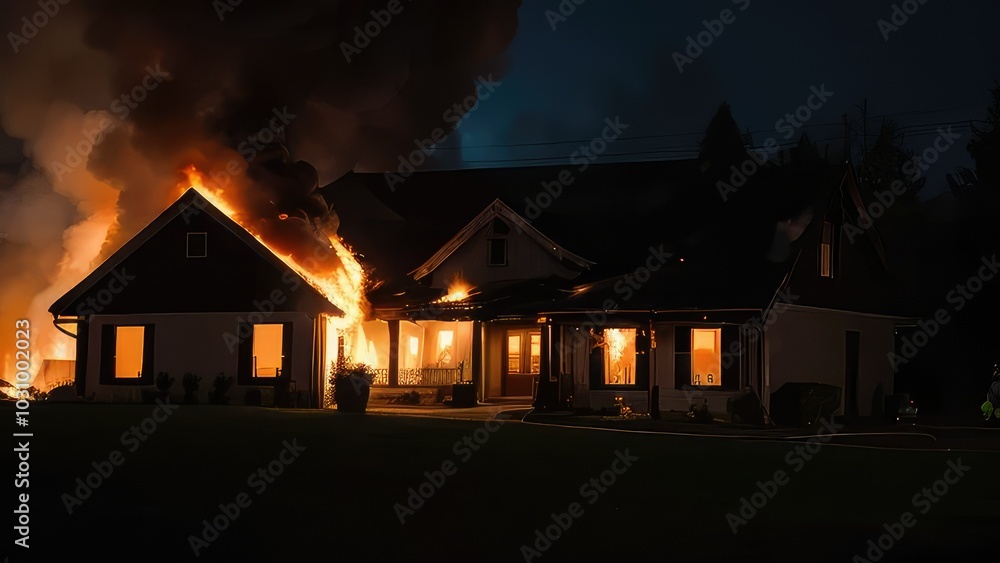 building fire with intense flames and smoke building fire with intense flames and smoke