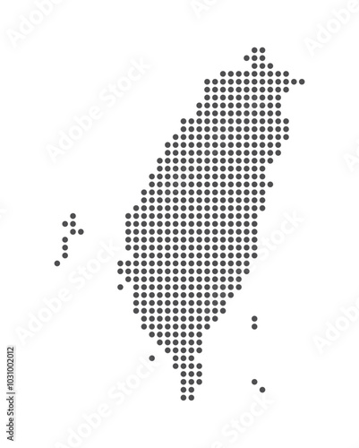 Taiwan - Dotted Map. Map formed by Dots. Vector Illustration