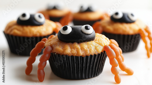 A Spooky Yet Cute Spider Cupcake with Dark Frosting