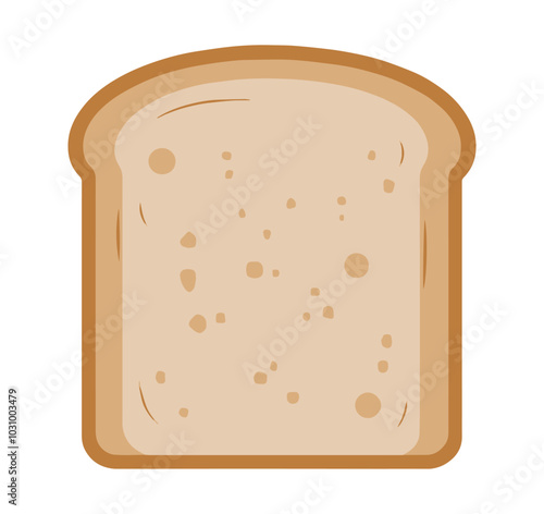 flat design single bread slice icon vector illustration