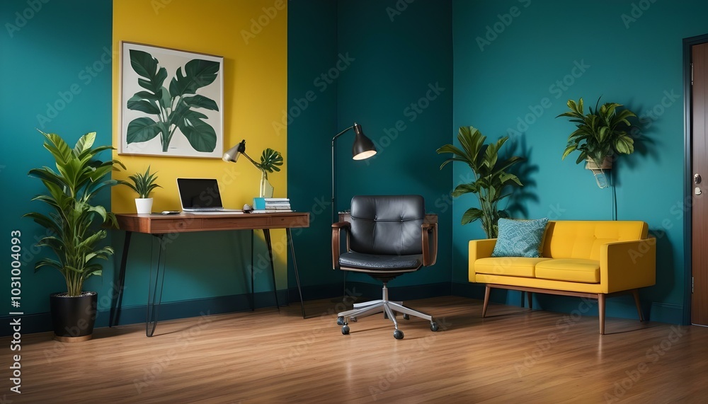Photo modern style interior room 3d illustration Photo modern style interior room 3d illustration
