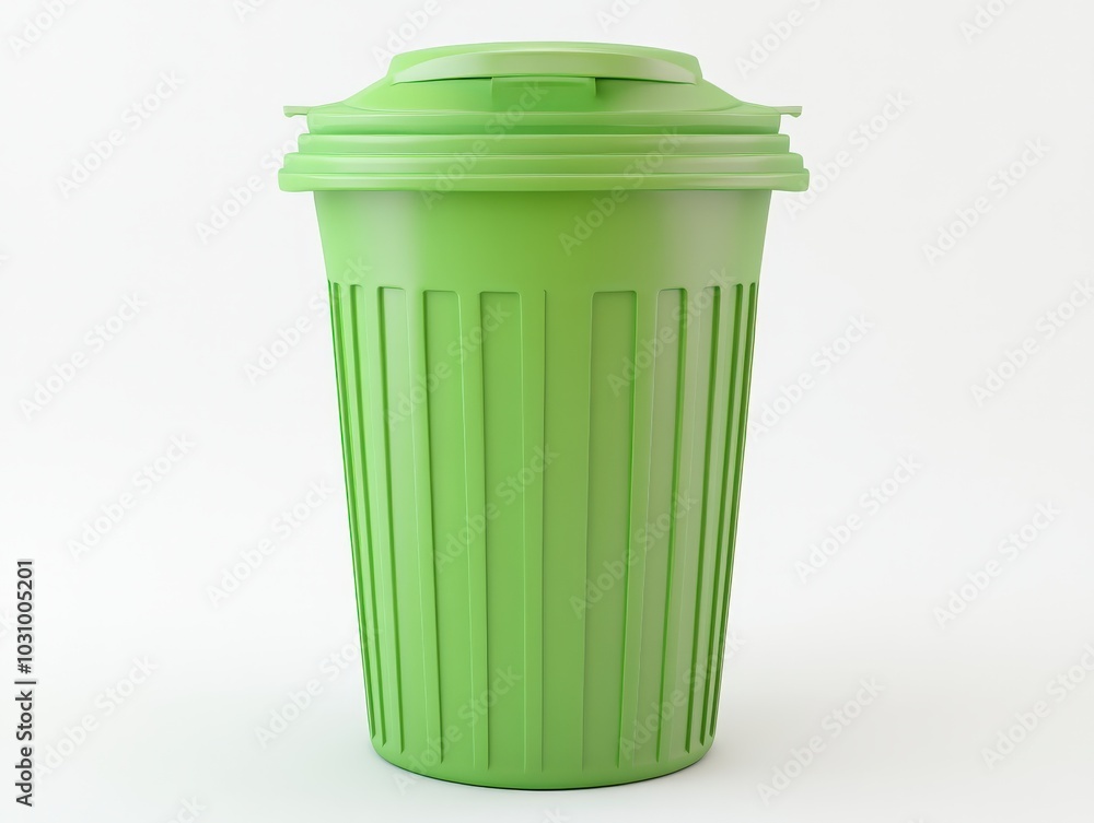 Green Consumer: 3D Rendering of Recycling Bin Container Illustration Isolated on White Background Green Consumer: 3D Rendering of Recycling Bin Container Illustration Isolated on White Background