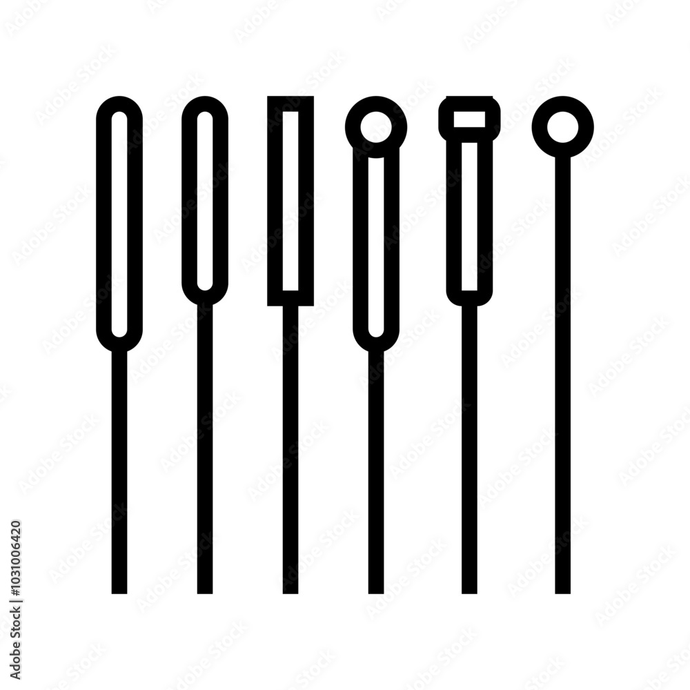 needles acupuncture line icon vector. needles acupuncture sign. isolated contour symbol black illustration needles acupuncture line icon vector. needles acupuncture sign. isolated contour symbol black illustration