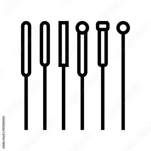 needles acupuncture line icon vector. needles acupuncture sign. isolated contour symbol black illustration