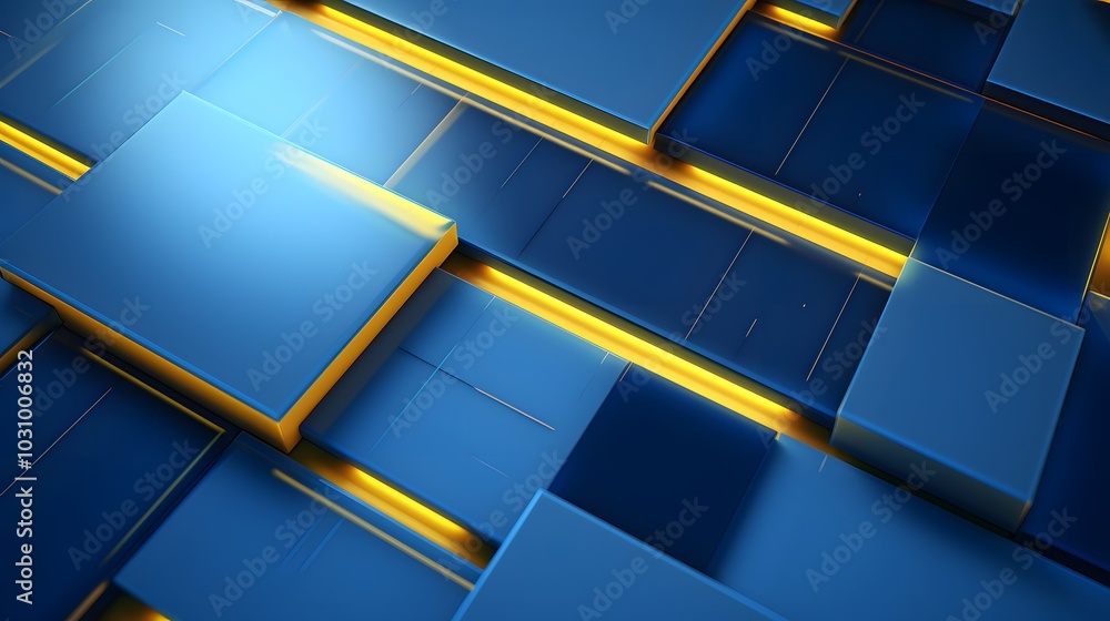 3d rendering of blue and yellow abstract geometric background. Scene for advertising, technology, showcase, banner, game, sport, cosmetic, business, metaverse. Sci-Fi Illustration. Product display
3d rendering of blue and yellow abstract geometric background. Scene for advertising, technology, showcase, banner, game, sport, cosmetic, business, metaverse. Sci-Fi Illustration. Product display