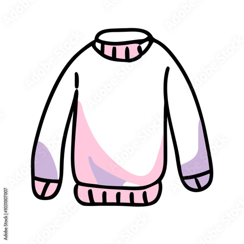 Lavender-Pink Sweater with Black Outline on Mental Health Theme