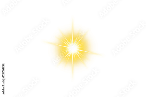 Transparent yellow shine sun light effect
