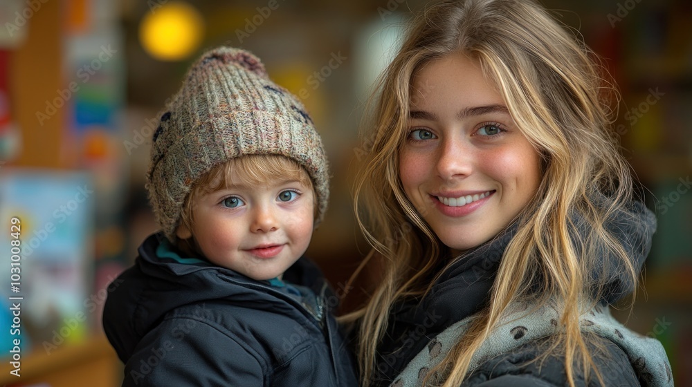 Obraz premium Childcare worker playing with children in a daycare, showcasing the care and attention required in early childhood education