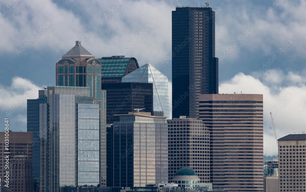 Fototapeta premium Downtown Seattle Skyline - Seattle, Washington, USA