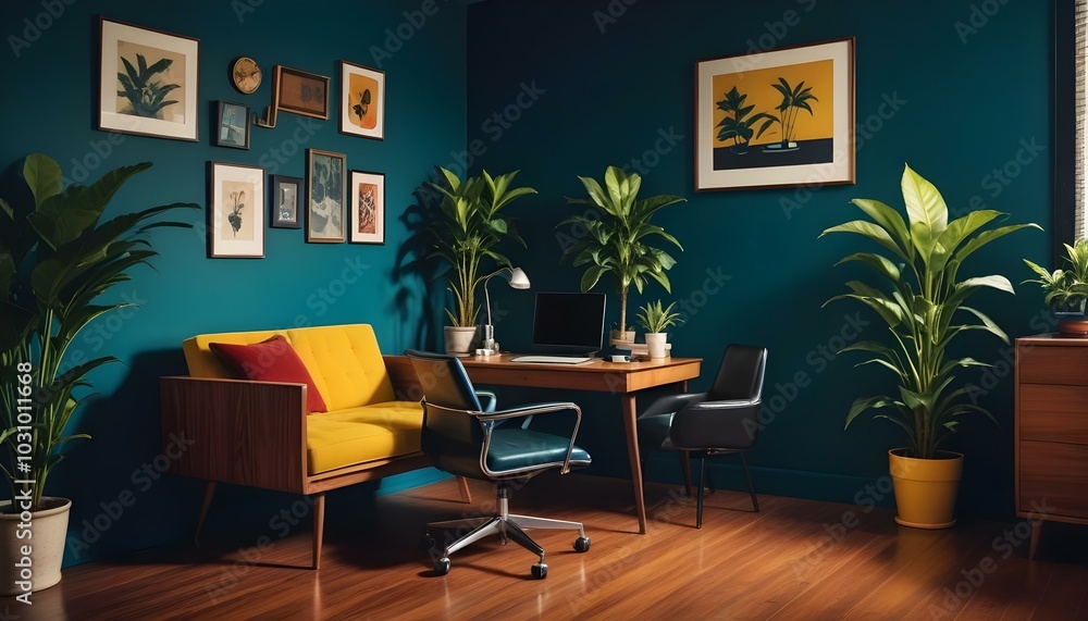 Photo modern style interior room 3d illustration Photo modern style interior room 3d illustration