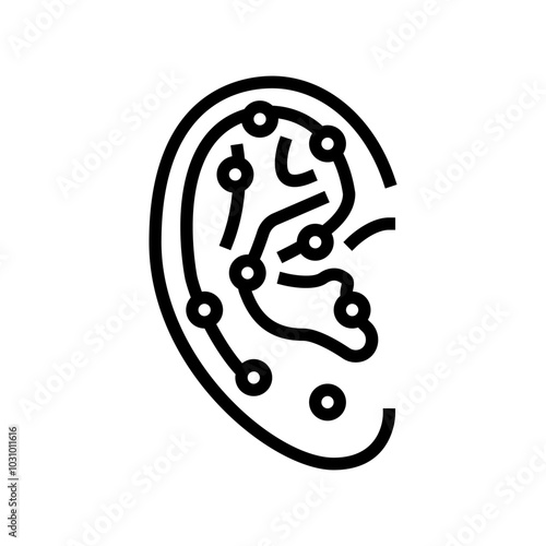 ear points acupuncture line icon vector. ear points acupuncture sign. isolated contour symbol black illustration