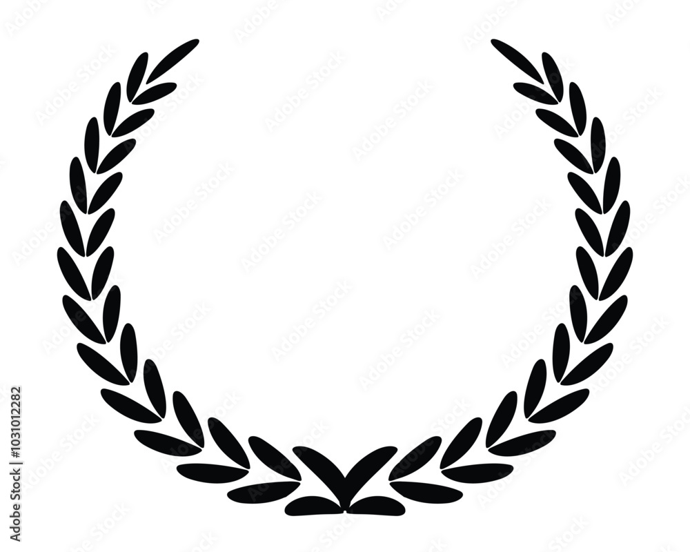 Laurel circle wreath branch and leaves design for winner trophy Laurel circle wreath branch and leaves design for winner trophy