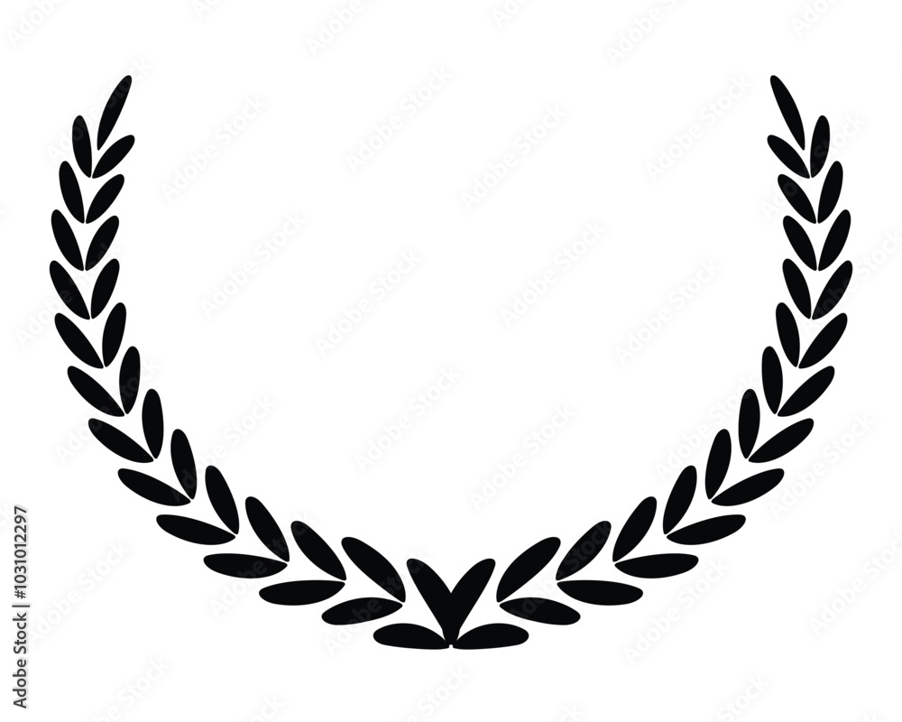 Laurel circle wreath branch and leaves design for winner trophy Laurel circle wreath branch and leaves design for winner trophy