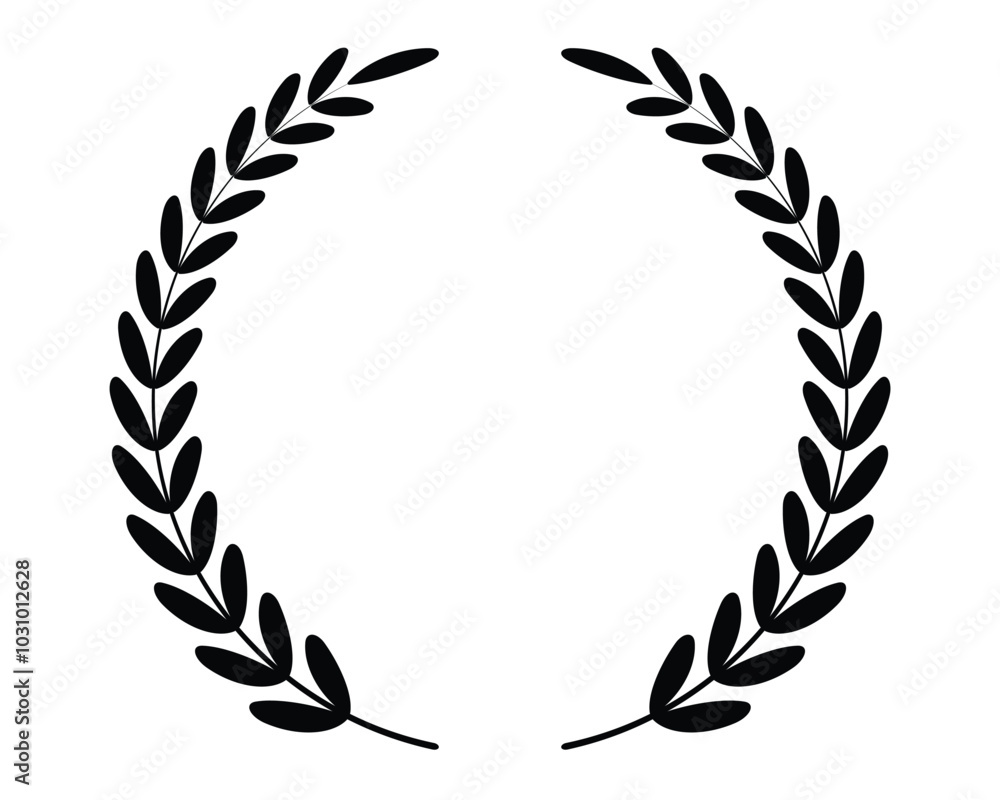 Laurel circle wreath branch and leaves design for winner trophy Laurel circle wreath branch and leaves design for winner trophy