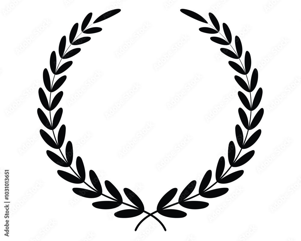 Laurel circle wreath branch and leaves design for winner trophy Laurel circle wreath branch and leaves design for winner trophy