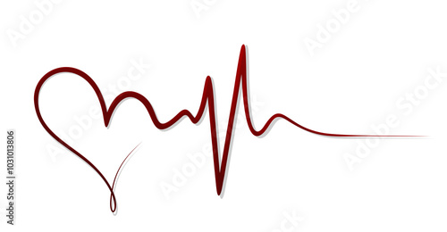 The symbol of a stylized red heart.