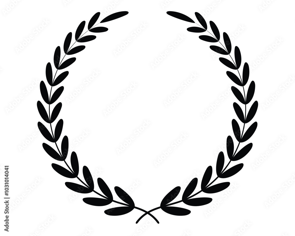 Laurel circle wreath branch and leaves design for winner trophy Laurel circle wreath branch and leaves design for winner trophy