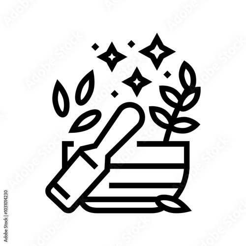 herbal medicine acupuncture line icon vector. herbal medicine acupuncture sign. isolated contour symbol black illustration