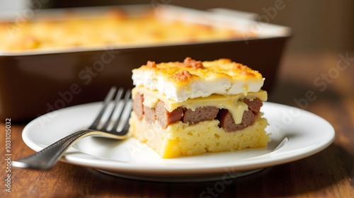 Layered Hungarian Potato Casserole (Rakott Krumpli) with Sausage and Eggs (Hungarian Cuisine) photo