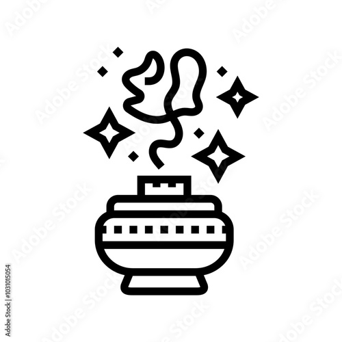 incense or aromatherapy acupuncture line icon vector. incense or aromatherapy acupuncture sign. isolated contour symbol black illustration