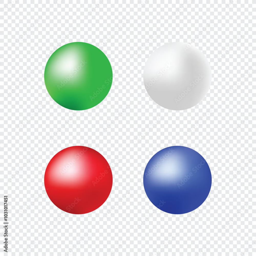 Realistic Ball Icon Set On Transparent Background Vector Design. Realistic Ball Icon Set On Transparent Background Vector Design.