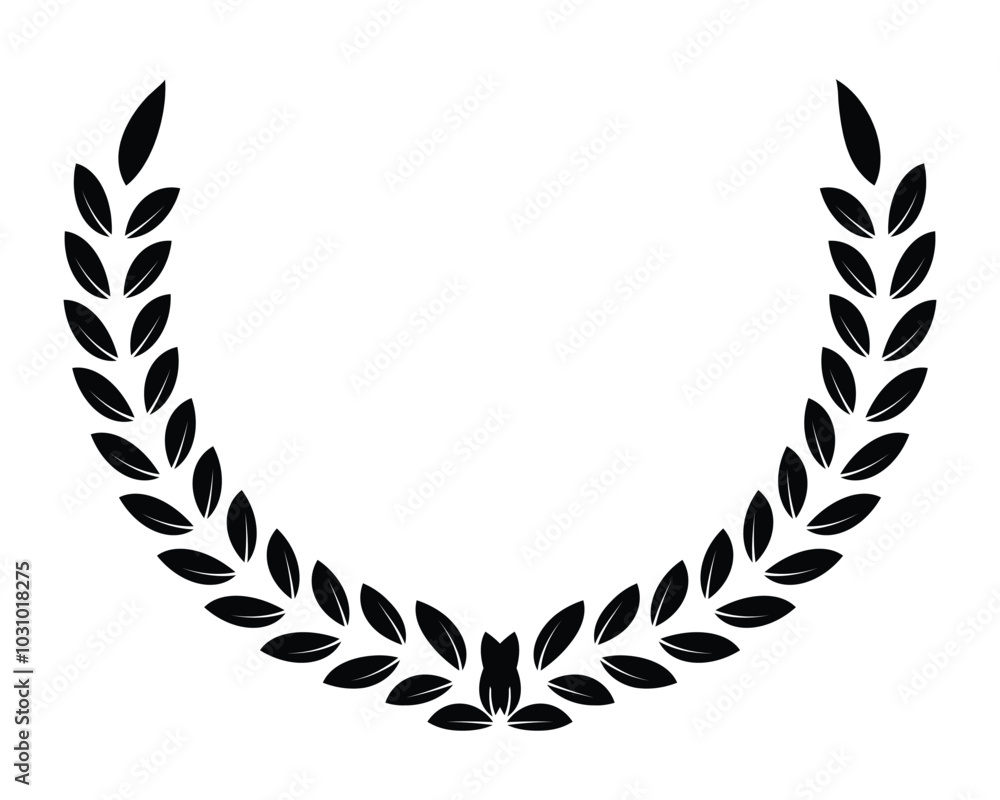 A wreath with leaves and a branch design 