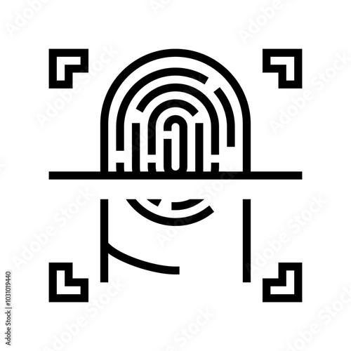 fingerprint scan line icon vector. fingerprint scan sign. isolated contour symbol black illustration