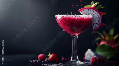 Dragon Fruit Delight Exotic Cocktail with a Sweet Twist