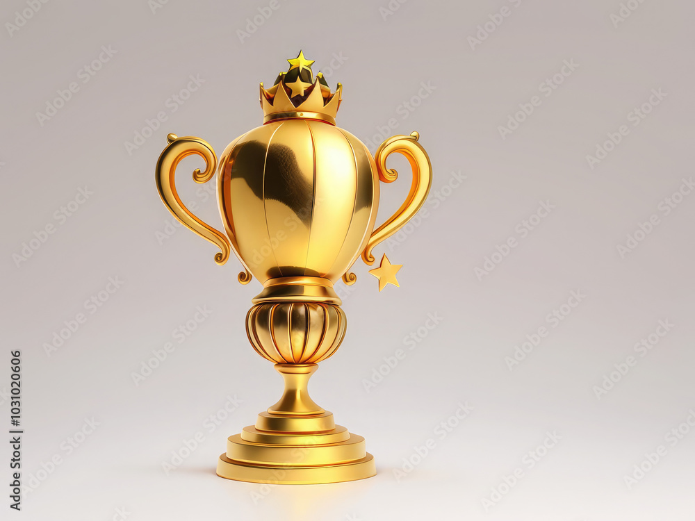 A golden trophy with a star on top A golden trophy with a star on top